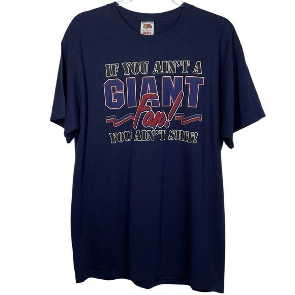 Fruit of the Loom Dark Blue New York Giants T-Shirt Large - Picture 1 of 5